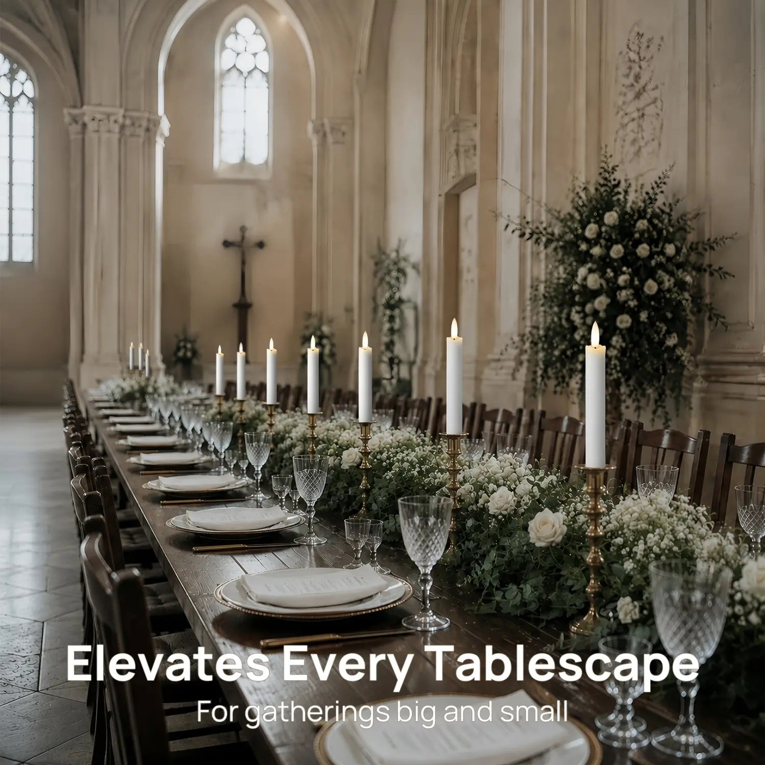 Wave Flameless Taper Candles 6.3"