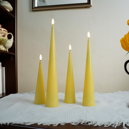 Shiny Cone Candles, Set of 4